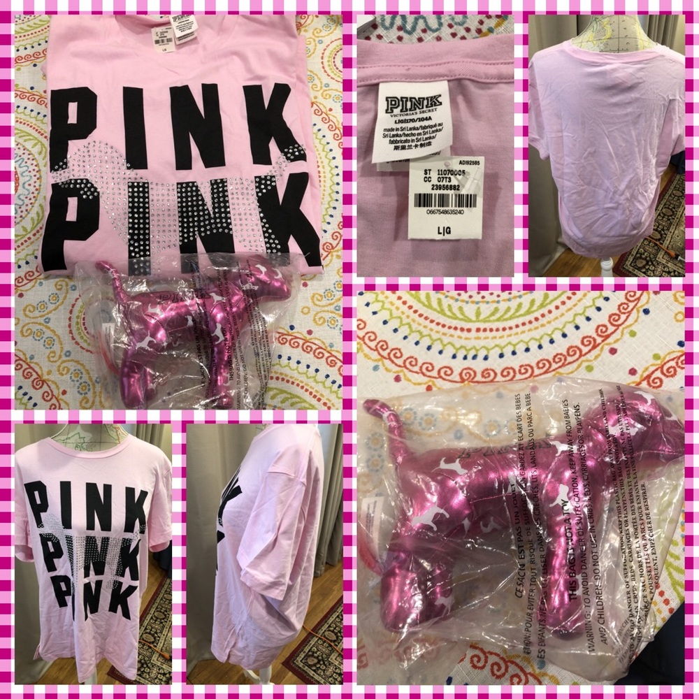 LAST ONE!!!!   BNWT Pink VS Tee & Dog